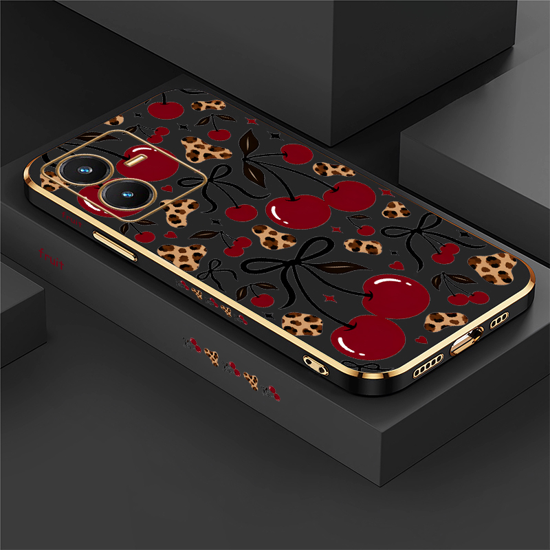 Vivo Y28 - Print Cherry Case For Vivo Y28