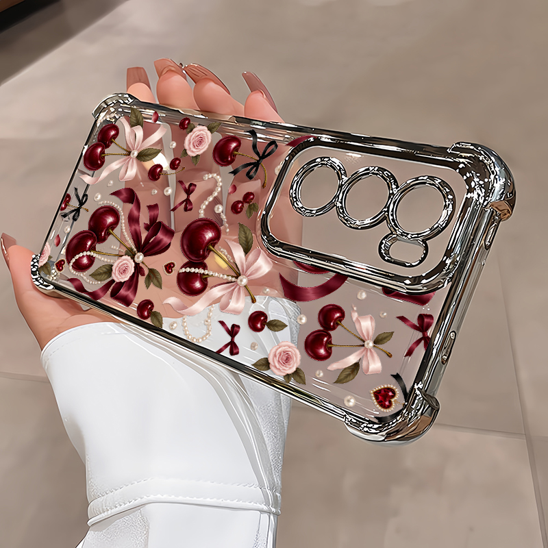 Pink Bow Tie Red Cherry Patter - Oppo A78 ulasan dan harga