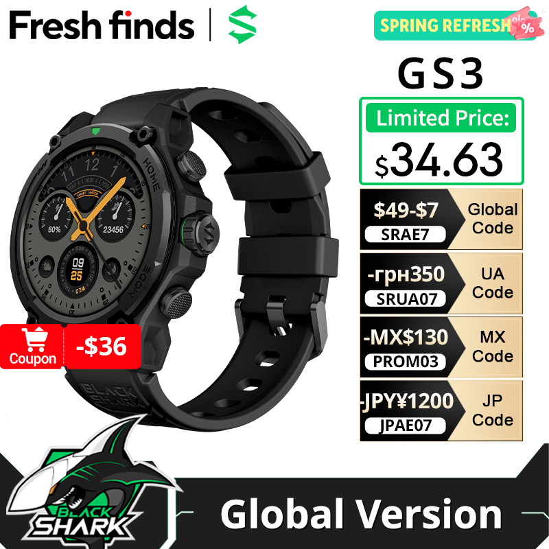 [World Premiere]Blackshark GS3 - Smartwatch Faces ulasan dan harga
